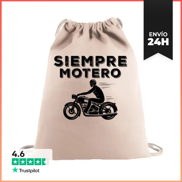 Mochila Saco Con Cuerdas Siempre Motero LaTostadora