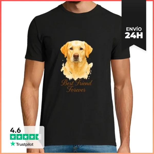 Camiseta Hombre Clásica Perro Labrador Retriever LaTostadora