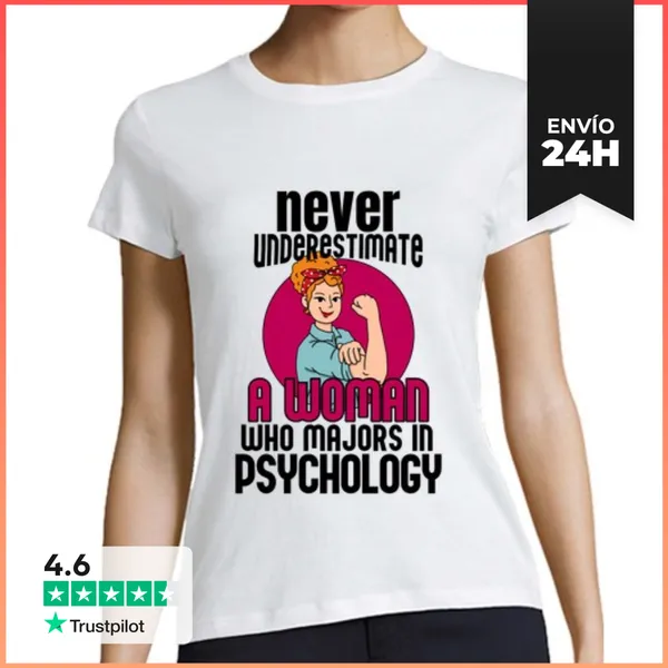 Camiseta Mujer Clásica Nunca Subestimes La Psicología De La Mu