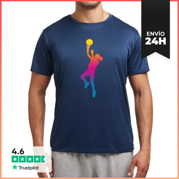 Camiseta Deportiva Hombre Silueta Chica Baloncesto LaTostadora
