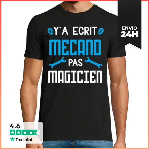 Camiseta Hombre Clásica Escribió Mecánico No Mago Regalo Hombre