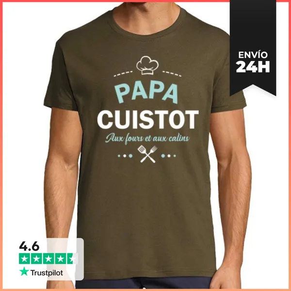 Camiseta Hombre Clásica Papá Cocinero LaTostadora