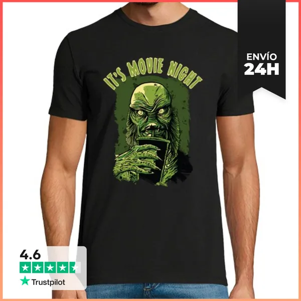 Camiseta Hombre Clásica Su Noche De Película Criatura De La Lag