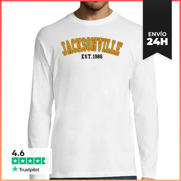 Camiseta Hombre Manga Larga Jacksonville Est 1986 LaTostadora