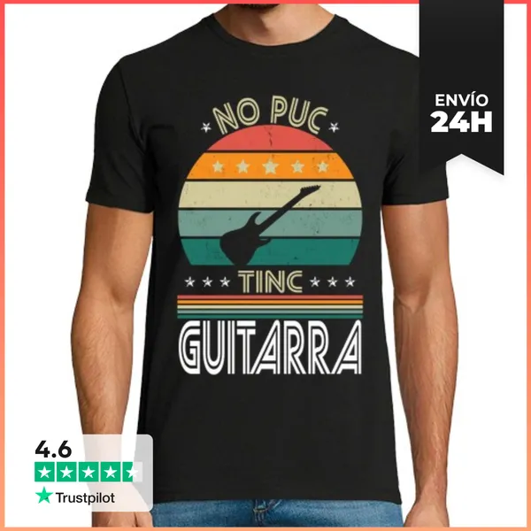 Camiseta Hombre Clásica No Puedo Tengo Guitarra Catalán