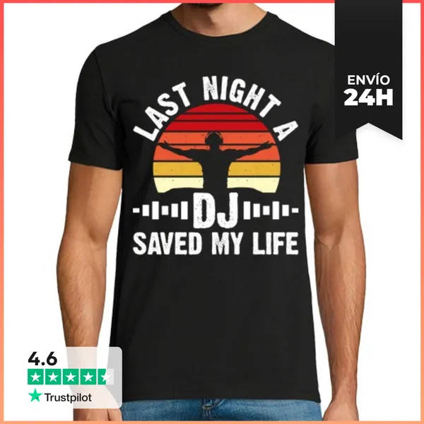 Camiseta Hombre Clásica Fiesta De Dj Salvó Mi Vida LaTostadora