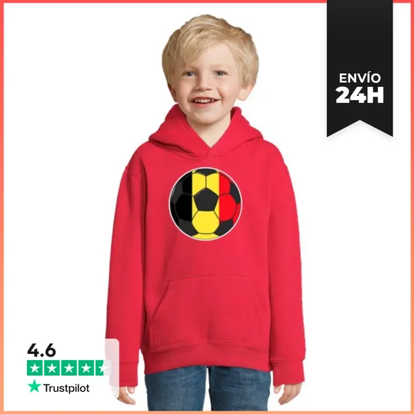 Sudadera Para Niños Con Capucha Equipo De Fútbol Bélgica