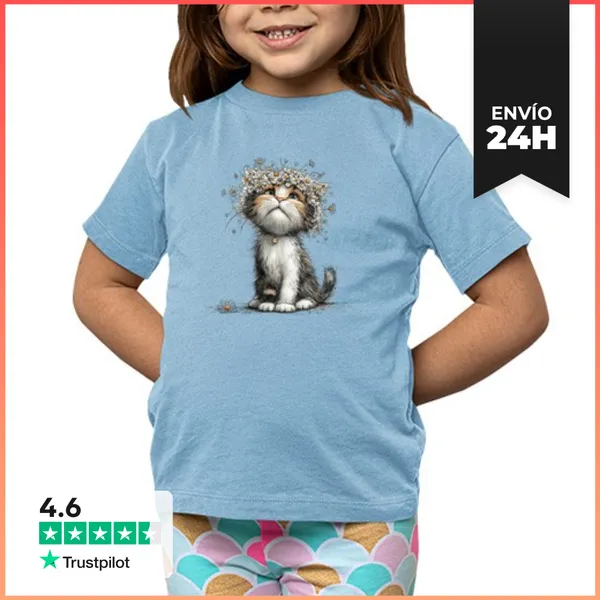 Camiseta Clásica Para Niños Gato Divertido LaTostadora