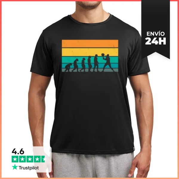 Camiseta Deportiva Hombre Jugando Pádel Jugadores De Pádel Vintag