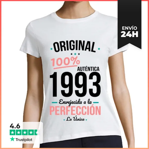 Camiseta Mujer Clásica 30 Años - Original Auténtica 1993