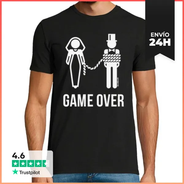 Camiseta Hombre Clásica Juego Terminado Con Una Correa Plomo -