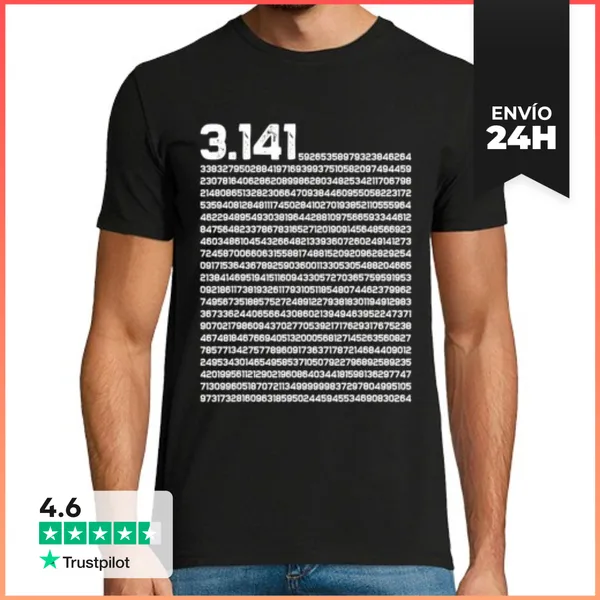 Camiseta Hombre Clásica Número Pi 3.14 Matemáticas Regalo Friki