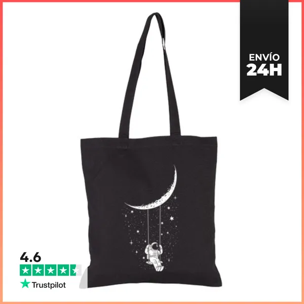 Bolsa De Tela ASTRONAUTA COLUMPIÁNDOSE EN LA LUNA LaTostadora