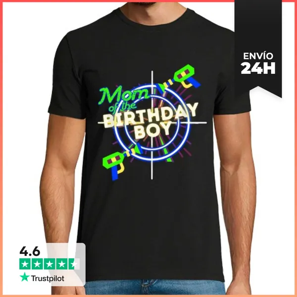 Camiseta Hombre Clásica Fiesta De Láser Del Cumpleaños Del Niño