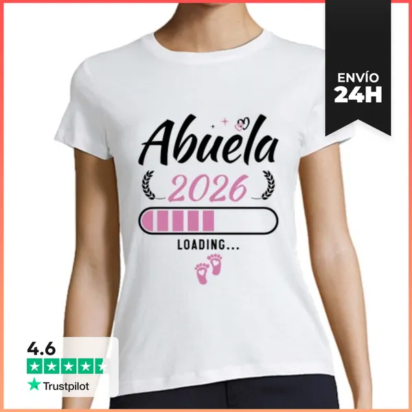 Camiseta Mujer Clásica Abuela 2026 Cargando Futura Abuela