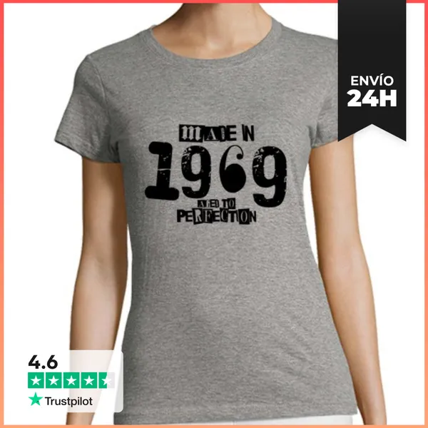 Camiseta Mujer Clásica 1969 KingsOfPacifica Negro LaTostadora
