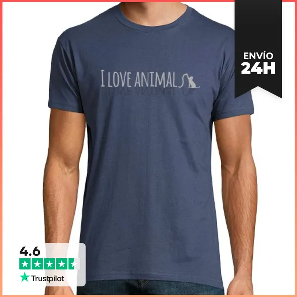 Camiseta Hombre Clásica I Love Animals 2 LaTostadora