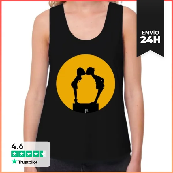 Camiseta Mujer Sin Mangas, Loose Fit El Beso LaTostadora