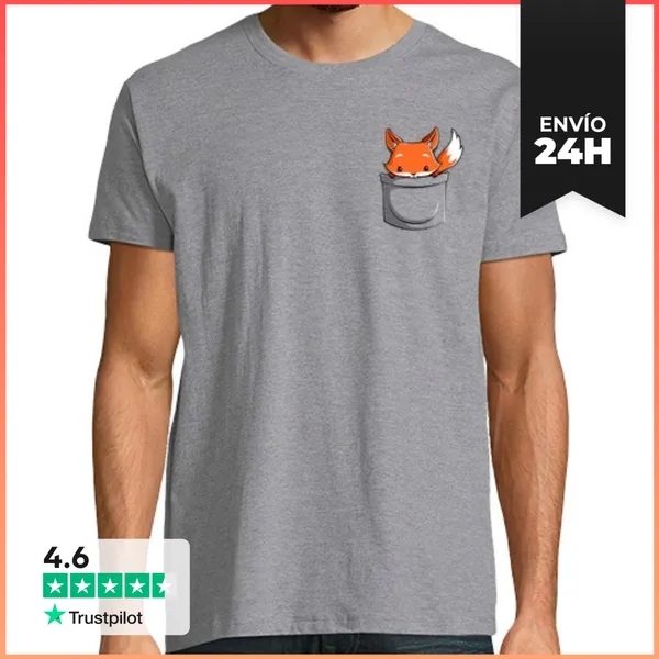 Camiseta Hombre Clásica Zorro De Bolsillo LaTostadora