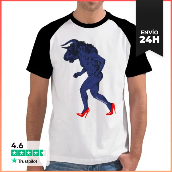 Camiseta Hombre, Estilo Béisbol Chic De Rojo. LaTostadora