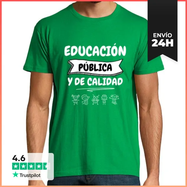 Camiseta Hombre Clásica Educación Pública Y De Calidad