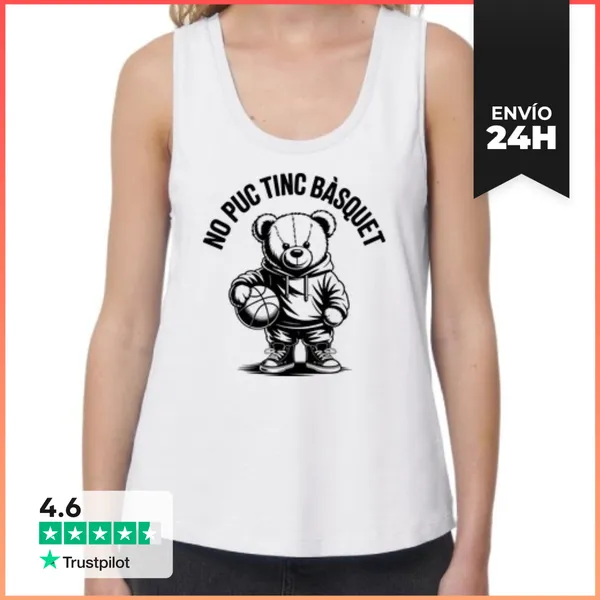 Camiseta Mujer Sin Mangas, Loose Fit No Puc Tinc Bàsquet
