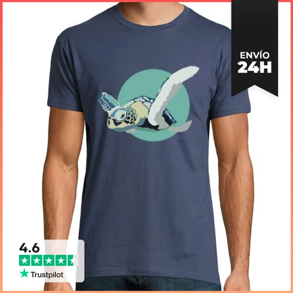 Camiseta Hombre Clásica Camiseta Unisex - Blue Turtle LaTostadora