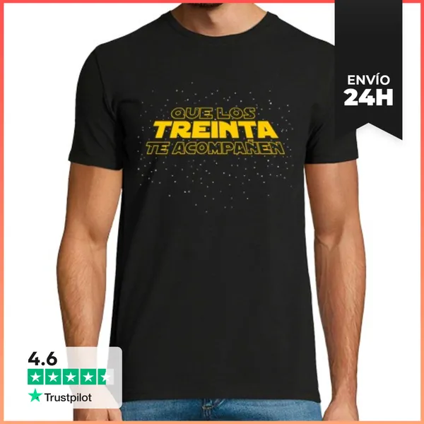 Camiseta Hombre Clásica Que Los Treinta Te Acompañen Regalo 30