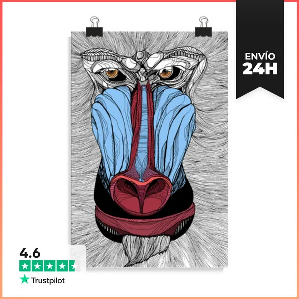 Póster Vertical Baboon LaTostadora