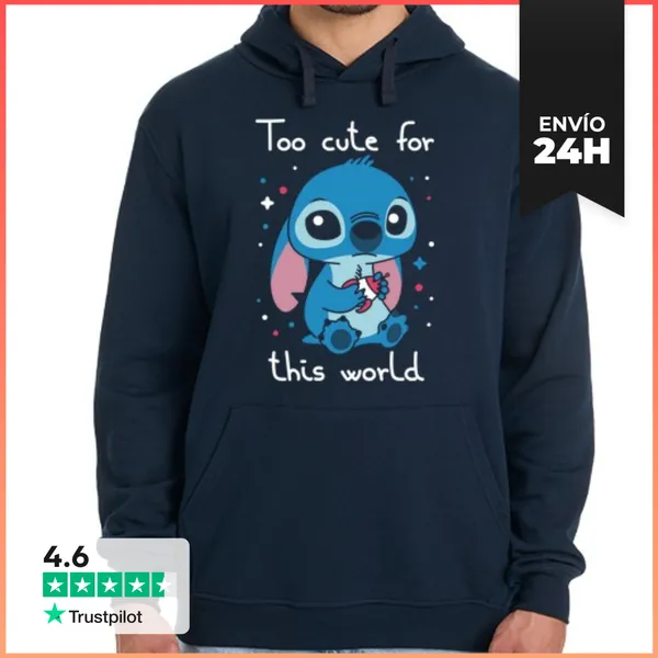 Sudadera Unisex Con Capucha Too Cute For This World LaTostadora