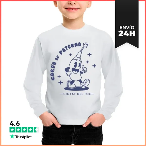 Camiseta Manga Larga Para Niños Cordà De Paterna Azul Delante