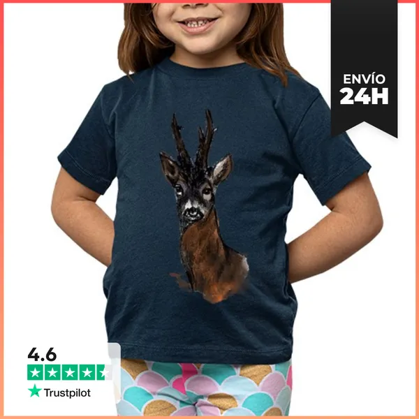 Camiseta Clásica Para Niños Niño, Camiseta Con Corzo, Manga
