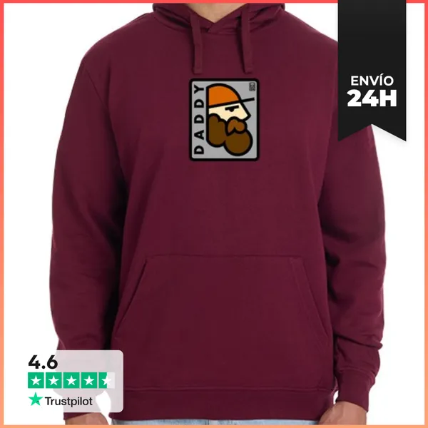 Sudadera Unisex Con Capucha SUDADERA. DADDY ENMARCADO COLOR TRAZO