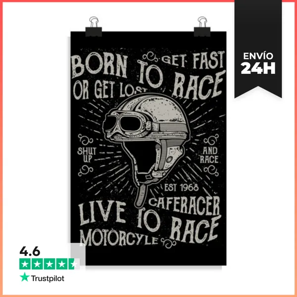 Póster Vertical Born To Race LaTostadora