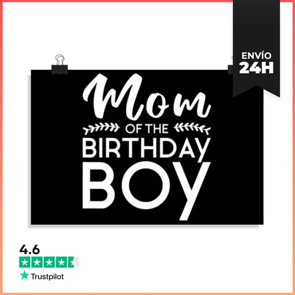 Póster Horizontal Mamá Del Niño De Cumpleaños Familia Mami