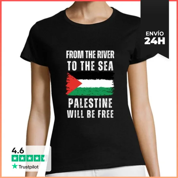 Camiseta Mujer Clásica Del Río Al Mar Palestina Será Libre
