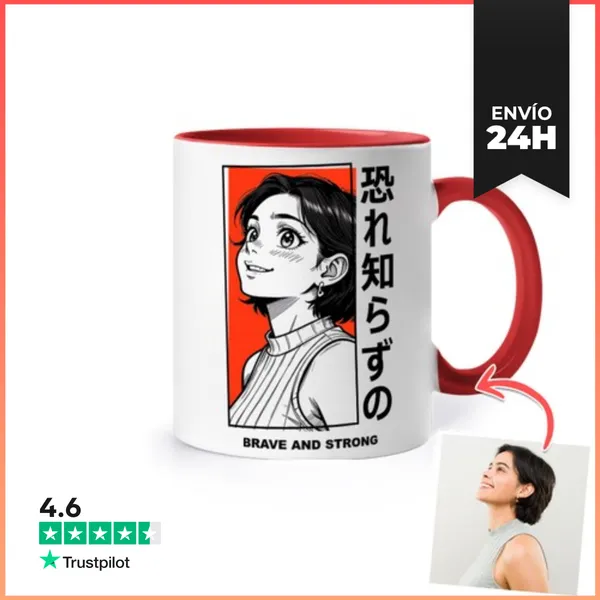 Taza De Colores Efecto Manga Taza Con Foto Personalizable