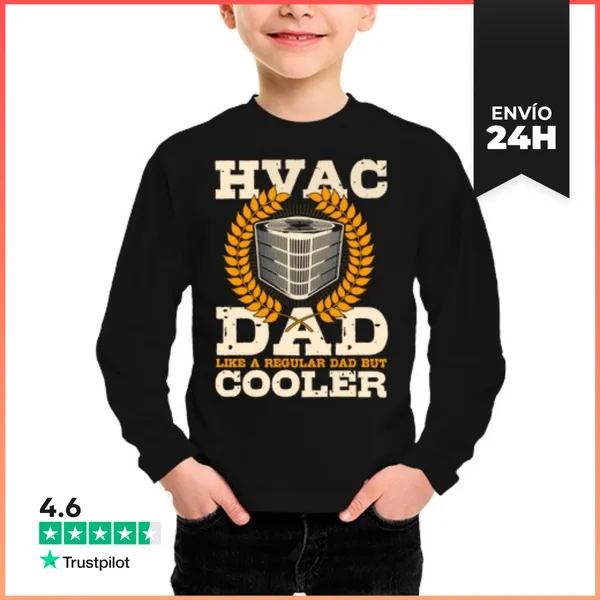 Camiseta Manga Larga Para Niños Papá Técnico De HVAC En La Parte