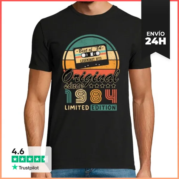 Camiseta Hombre Clásica Regalo Original Cumpleaños De 1984