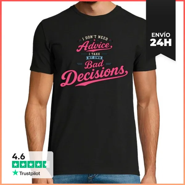 Camiseta Hombre Clásica Malas Decisiones LaTostadora