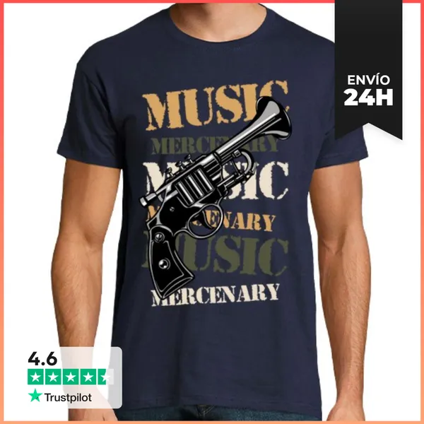 Camiseta Hombre Clásica MUSIC MERCENARY Mod 4 LaTostadora