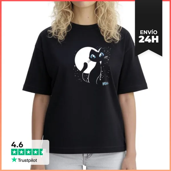 Camiseta Mujer Boxy Miau 15 Mujer Tirantes 2 LaTostadora