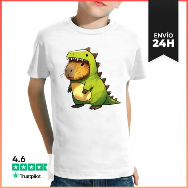 Camiseta Clásica Para Niños Capibara Esbozada Con Disfraz De