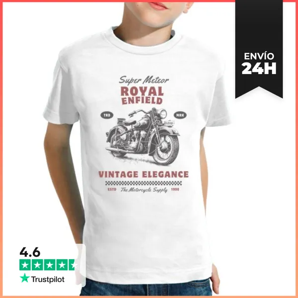 Camiseta Clásica Para Niños Royal Enfield Super Meteor 1990