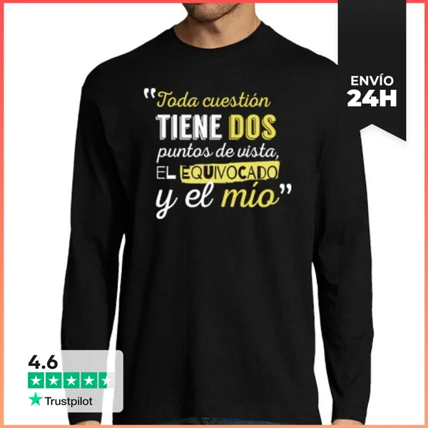 Camiseta Hombre Manga Larga Puntos De Vista LaTostadora