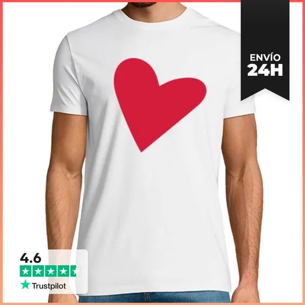Camiseta Hombre Clásica Corazón Rojo LaTostadora