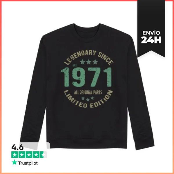 Sudadera Unisex 1971 Cumpleaños Vintage LaTostadora
