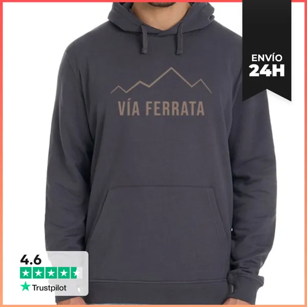 Sudadera Unisex Con Capucha Via Ferrata Deporte LaTostadora