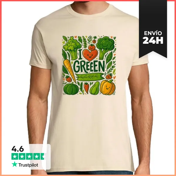 Camiseta Hombre Clásica I LOVE GREEN LaTostadora