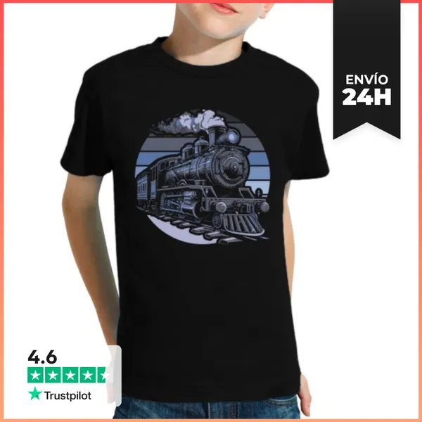Camiseta Clásica Para Niños Antigua Locomotora De Vapor De Carbón